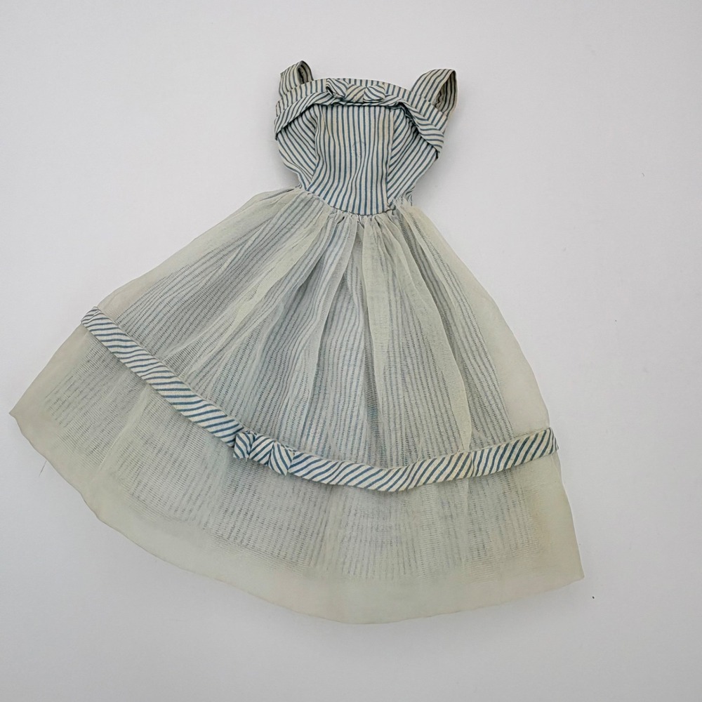 Vintage Barbie Movie Date #933 Blue White Stripe Dress Mattel TLC
